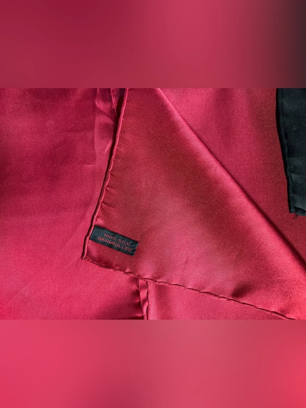 100% Silk Pocket Squares Set in Red and Black Vintage